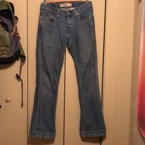 Levis Low Slouch Boot Cut Button Fly Jeans